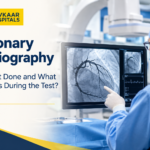 Coronary angiography procedure to detect heart blockages and examine coronary arteries using X-ray imaging.